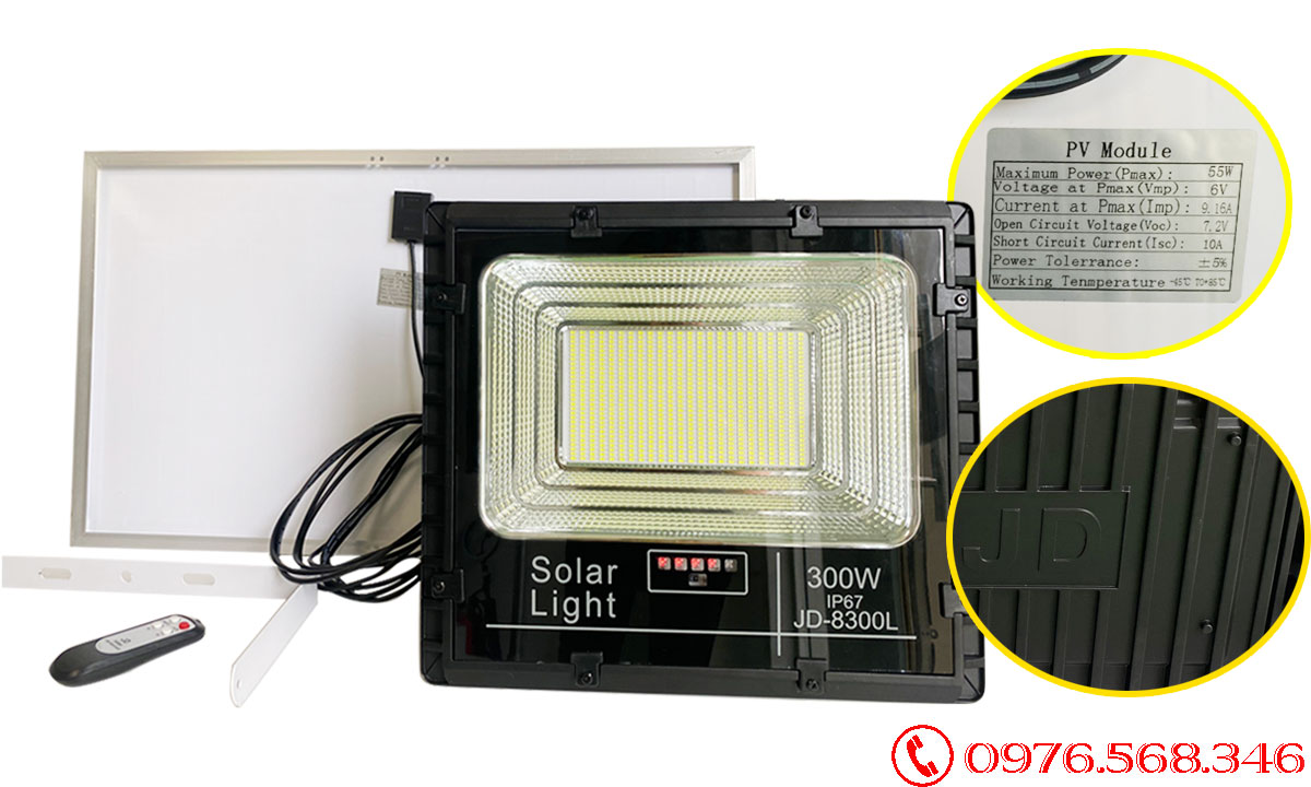 Đèn pha năng lượng mặt trời giá rẻ 300W Jindian JD-8300L